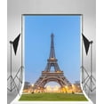 thumbnail image 3 of ABPHOTO 5x7ft Photography Backdrop Eiffel Tower Shining Lights Green Grass Lawn Blue Sky Nature Romantic Photo Background Backdrops, 3 of 4