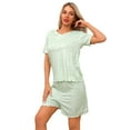thumbnail image 4 of Women's short-sleeved short pants casual comfortable home set that can be worn outside, 4 of 5