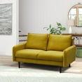 thumbnail image 4 of HomeStock Modern Motifs Stylish Modern Comfortable Couch for Living Room & Office Seating-Color:Mustard,Size:Velvet LoveSeat, 4 of 5
