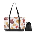 thumbnail image 7 of FORMRS Canvas Laptop Tote Bag for Women with 15.6" Computer Compartments Shoulder Handbag, Gray Autumn Leaves, 7 of 7