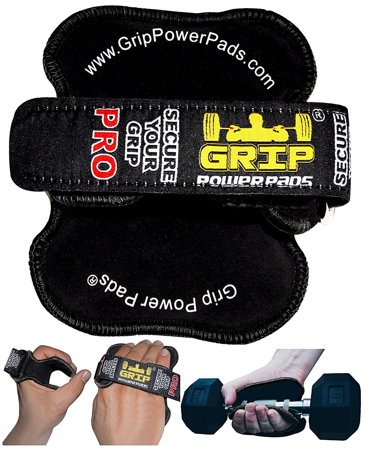 PRO WEIGHT LIFTING LEATHER GRIPS BODYBUILDING GYM STRAPS FITNESS GLOVES PADS NEW 