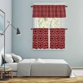 thumbnail image 5 of Red Boho Kitchen Curtains Sets for Windows 36 Inch Length, Vintage Country Ethnic Abstract Flowers Art Rod Pocket Window Treatments Tier Curtains and Valances Set for Bedroom/Bathroom, 5 of 8