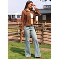 thumbnail image 4 of DARING DIVA Women's Faux Suede Fringe Cowgirl Style Long Sleeve Jacket XL Brown, 4 of 6