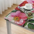 thumbnail image 5 of BANET Water Resistant Pink Chamomile Floral Tablecloth Rectangle Flannel Backed Vinyl Tablecloths Reusable white, 5 of 8