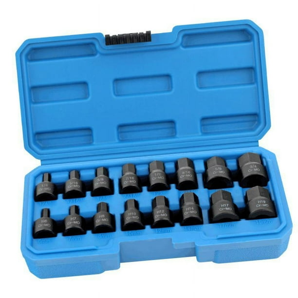 Juego de brocas hexagonales con accionamiento de 16 Uds., 3/8 ", llaves hexagonales, juego de herramientas rotativas con llave eléctrica