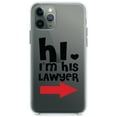 thumbnail image 1 of DistinctInk Clear Shockproof Hybrid Case for iPhone 11 (6.1" Screen) - TPU Bumper Acrylic Back Tempered Glass Screen Protector - Hi. I'm His Lawyer, 1 of 1