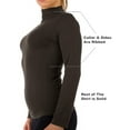 thumbnail image 4 of Women Long Sleeve Mock Neck Shirt Seamless Stretch Turtleneck Top Slim Fitted M-XL Plus Size, 4 of 6