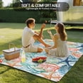 thumbnail image 4 of Coastal Outdoor Rug 5x7 Ft - Reversible Patio Rug Outdoor Camping Rugs, Nautical Summer Beach Coral Starfish Shell Washable Indoor Outdoor Area Rugs, Non-Slip Outdoor Carpet Runner for Deck/Porch, 4 of 8
