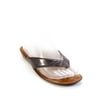 Pre-owned|Salvatore Ferragamo Womens Metallic T Strap Sandals Gray Leather Size 7M