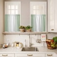 thumbnail image 3 of Abstract Color Block Curtain Valances Set Gradient Gold Green Impressionist Kitchen Curtains 24&nbsp;inch Length Rod Pocket Valance and Tiers 3 Piece Set Small Bedroom Bathroom Laundry Decor, 3 of 9