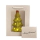 thumbnail image 2 of Adorno navideño de cerámica | Decoración navideña en miniatura | Acabado verde brillante | Decoración de escritorio y mesa | Regalo navideño con tarjeta de felicitación, 2 of 5