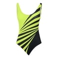 thumbnail image 4 of Sopiago Swim Suits for Women 2024 Womens Plus Size Color Block Knot One Piece Swimsuit Tie Side Tummy Control Bathing Suits Yellow,L, 4 of 5