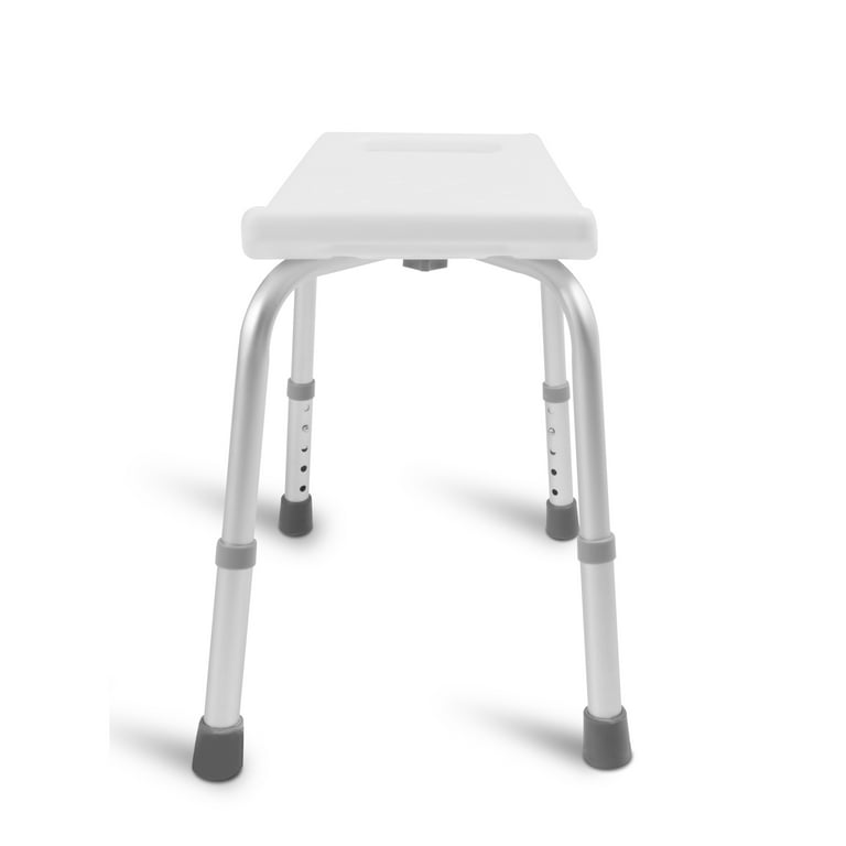 DMI Shower Chair Bath Seat for Tub or Shower Bench for Inside Shower Made of Non Slip Aluminum with Plastic Seat No Tools Needed Adjustable Height