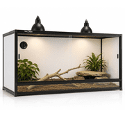 Toxirium 48x24x24 inch PVC Reptile Enclosure, 120 Gallon Habitat with Sliding Glass Doors for Bearded Dragons, Lizards and Snakes
