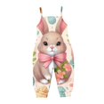 thumbnail image 4 of Mercatoo Little Girls Sleeveless Jumpsuit Cute Bunny Easter Outfit Toddler Girl Overalls One 𝐏iece Romper Baby Spring Clothes, 4 of 5