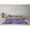 thumbnail image 3 of Ahgly Company Indoor Square Patchwork Blue Transitional Area Rugs, 5' Square, 3 of 4