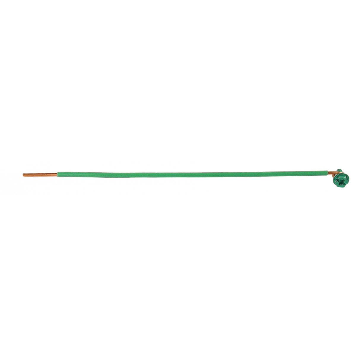 12 Pcs, 8 In. Green 12 Gauge Solid Wire Grounding Pigtail w/Strip Terminal & Captive Screw to