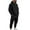 Black, variant on Mens Big and Tall Workout Gym 2 Piece Set Athletic Track Suits Fleece Zip up Hoodie and Sweatpants Sport Tracksuits Winter Jogging Suit Lounge Outfit Dark Gray 3XL