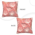 thumbnail image 3 of Square Decorative Throw Pillow Covers with Core, Pink Dandelion Print Throw Pillows for Couch Sofa Bed Home Decor, 20"x20", 3 of 9