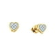 10kt Or Jaune Femmes Rond Diamant Coeur Amour Grappe Boucles d'Oreilles 1/6 Cttw – image 1 sur 1