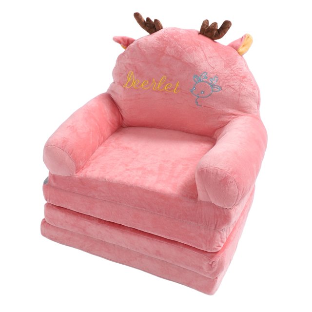 Foldable Sofa Cute Cartoon Shape Comfortable Multifunctional Kids Couch with Premium Sponge, Adorable Cartoon Design