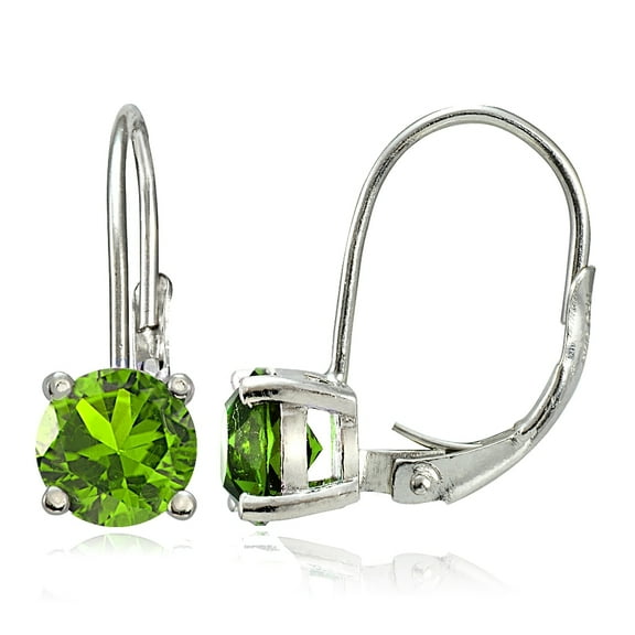 Sterling Silver 1.8ct Peridot Leverback Earrings