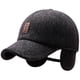 thumbnail image 5 of Gorra de béisbol ganadora informal de invierno, gorro de otoño e invierno para personas mayores y de mediana edad, gorro cálido con protección para los oídos, gorro de algodón, gorra con visera borda, 5 of 5