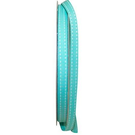 UPC: 0840108861703 | Jam Paper Grosgrain Saddle Stitch Ribbon  3/8 Inches X 50 Yards  Aqua  Sold Individually