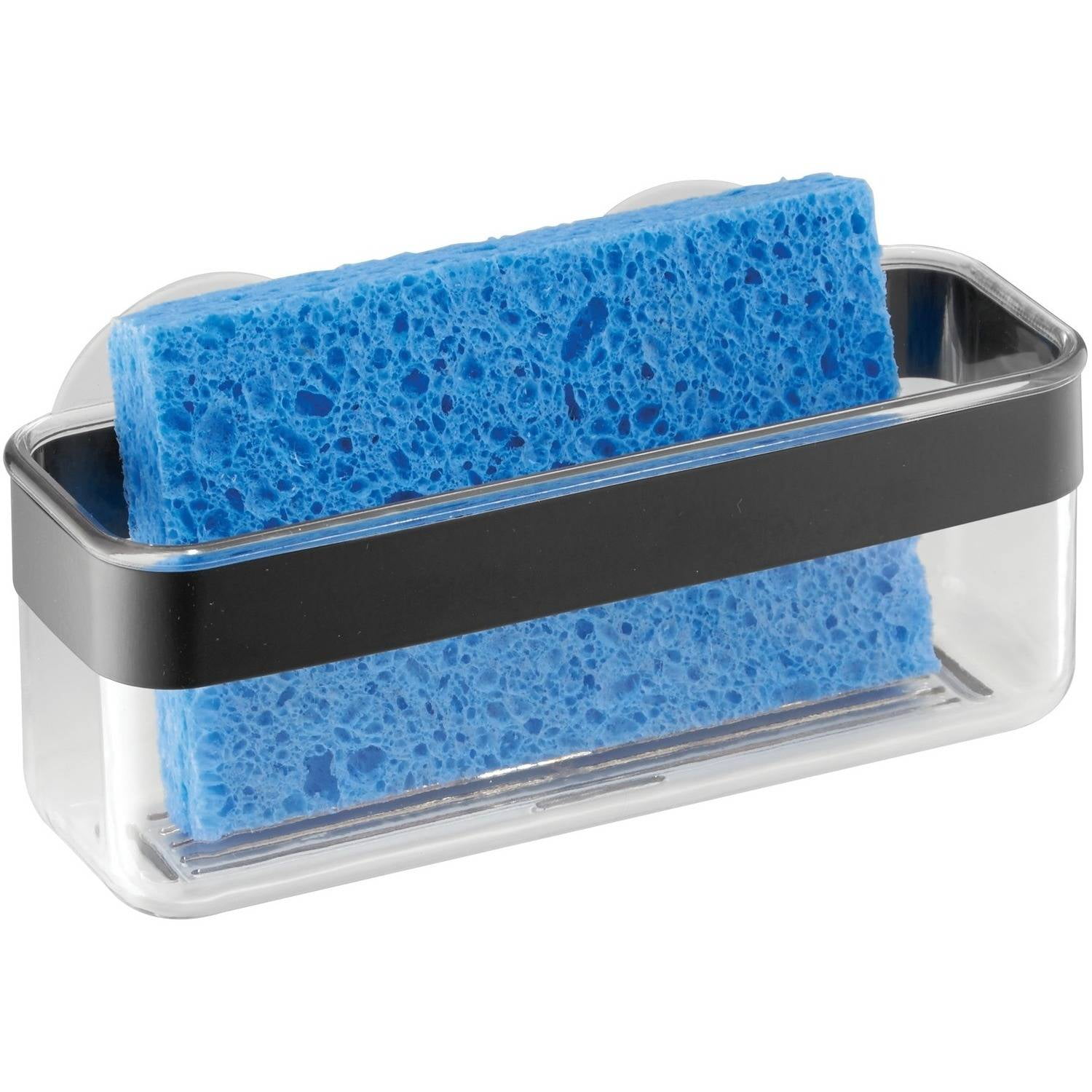 iDesign Forma Kitchen Sink Suction Holder, Black/Clear