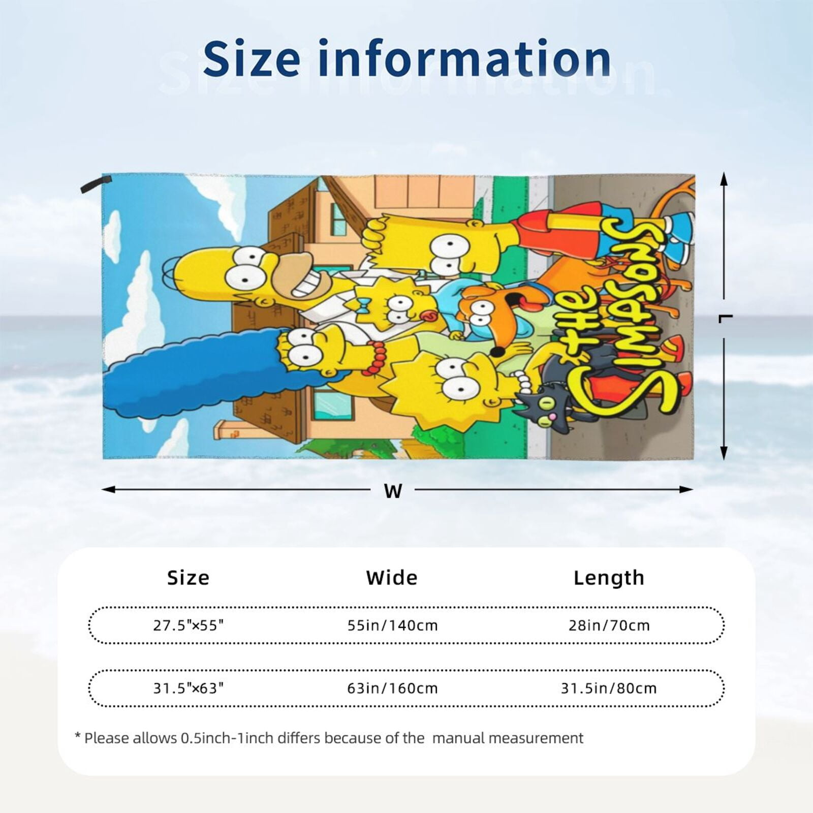 込み FCRB THE SIMPSONS BATH TOWEL The Simpsons Homer Face Printed  