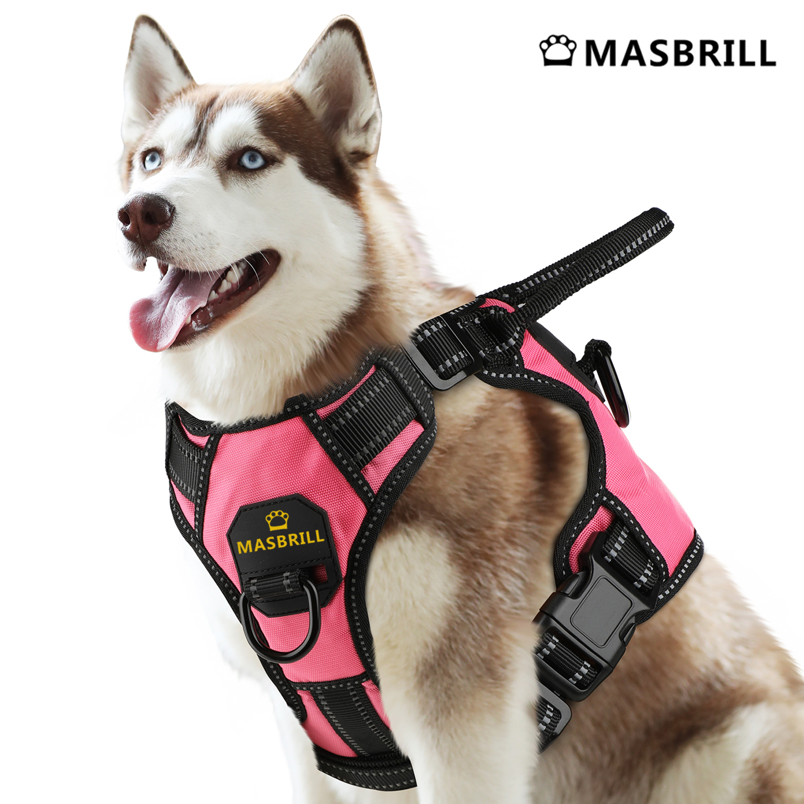 MASBRILL Reflective No-Pull Dog Harness, Pink XS photo 7
