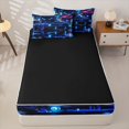 thumbnail image 4 of Manfei Sports Car Print Zipper Twin Comforter Sets with Fitted Sheet and 2 Pillowcases,Speed Games Zipper Bedding Set,Blue,Black Reversible,4pcs, 4 of 8