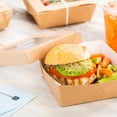 thumbnail image 2 of Cafe Vision 27 oz Square Kraft Paper Medium Take Out Container - 5 1/4" x 5 1/4" x 2" - 200 count box, 2 of 2