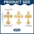 thumbnail image 3 of 6 piezas de dijes de rosario dorado, dijes góticos grandes, dijes de diamantes de imitación, dijes colgantes, dijes de crucifijo, 3 of 6