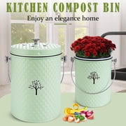 AOIOSN,Countertop Compost Bin Kitchen,Odorless Indoor Compost Bin with Lid and Compost Bags,Compost Bucket Composter Container for Food Waste,Green
