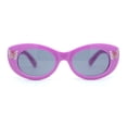 thumbnail image 2 of Girls Child Size Butterfly Deco Oval Mod Cat Eye Plastic Sunglasses Purple - Black, 2 of 4