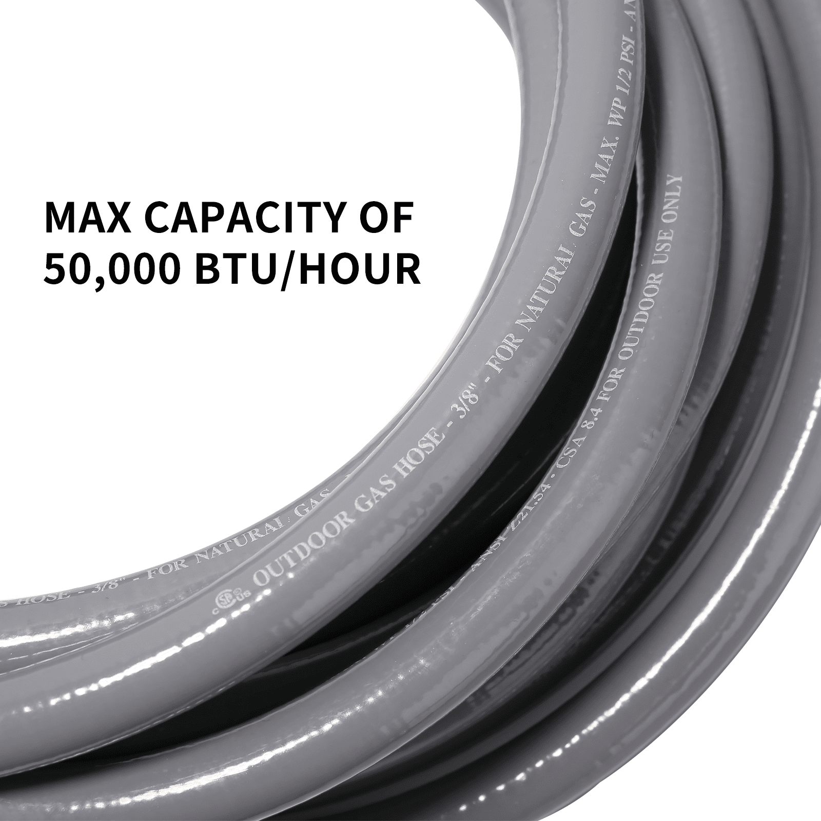Roastove 24 Feet 3/8 Inch ID Natural Gas Hose with Quick Connect, Propane Gas Hose for Low Pressure Appliance,3/8 Female Pipe Thread x 3/8 Male Flare Quick Disconnect - CSA Certified