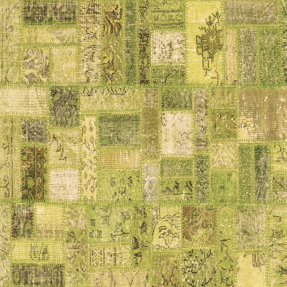 Ahgly Company Indoor Square Patchwork Brown Transitional Area Rugs, 3' Square