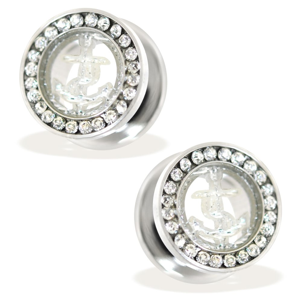 Sold as a Pair Inspiration Dezigns Rose Gold Glittery Anchor 316L Surgical Steel Screw Fit Tunnels Sold as a Pair Inspiration Dezigns Rose Gold Glittery Anchor 316L Surgical Steel Screw Fit Tunnels