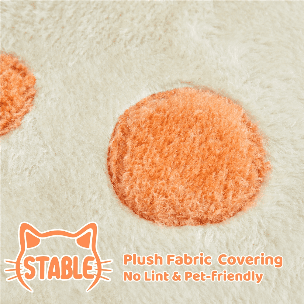 Alden Design 65″ Tall Cat Tree Paw-Shaped Play Tower for Small/Medium Cats, Beige