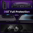 thumbnail image 4 of Designed for iPhone 14 Pro Case, with 2 x Screen Protector and Camera Lens Protector [Not Yellowing] Shockproof Protective Phone Case for iPhone 14 Pro 6.1 inch-Matte Purple, 4 of 13