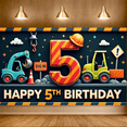 thumbnail image 5 of Yatrandify Construction Theme Happy Birthday Banner Kids Decor Dig In Party Decoration for Birthday Party Kids Celebration Indoor Decoration, 5 of 8