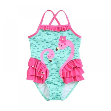

URMAGIC Baby Girl Swimsuit One Piece Swan Bikini Swimming Bathing Suit Swimwear Little Kid Tankini Set Beach Wear 18M-6T