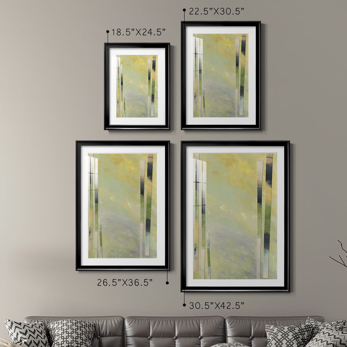 Wexford Home Neutral Assemblage III Premium Framed Print, 18.5" x 24.5" - Ready to Hang, Black (Set of 2)