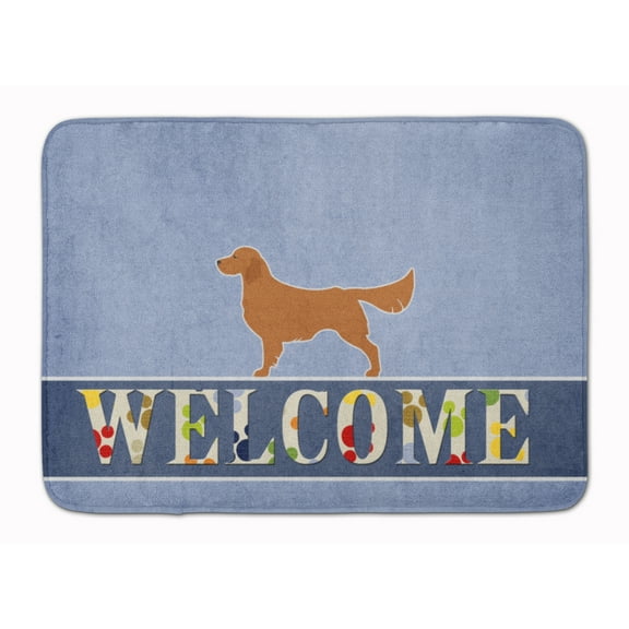 Golden Retriever Welcome Machine Washable Memory Foam Mat