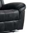 thumbnail image 4 of Furniture of America Gordon Modern Faux Leather Manual Reclining Sofa with Cup Holders, Black, 4 of 5