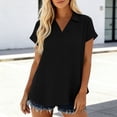 thumbnail image 6 of Dagugfen Nylon Spandex Tee Shirts for Women V Neck Short Sleeve Pullover Sports Casual Tops, 6 of 8