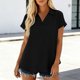 thumbnail image 5 of Camisetas de Manga Corta Extra Larga para las Mujeres Blusa con Cuello en V Azul Claro, 5 of 8