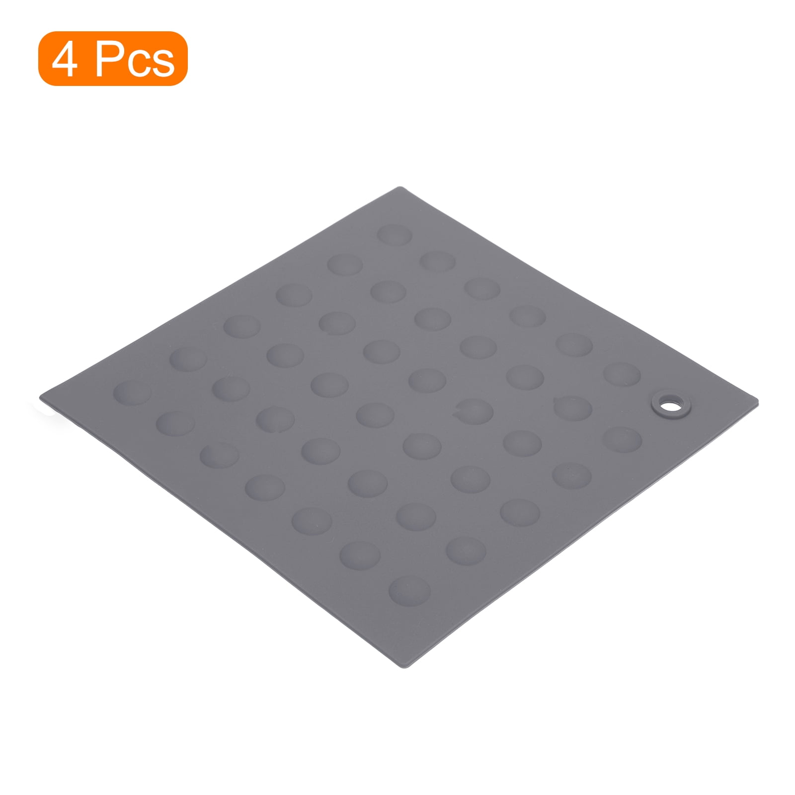 Uxcell 4pcs Silicone Trivet Pot Holder for Kitchen Heat Resistance Table Pad Trivet Placemats-Dark Grey