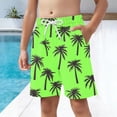 thumbnail image 7 of Cethrio Boys Beach Shorts, Holiday Stretchy Relaxed Fit Elastic Waist Board Shorts Green Size 8, 7 of 7